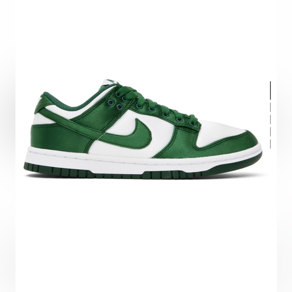 Nike green and white satin Dunk ESS low sneakers